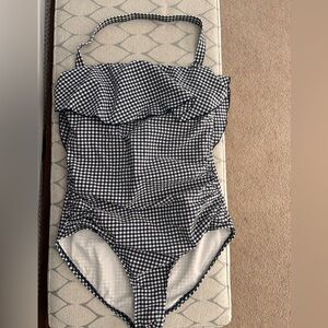 Gingham one piece bathing suit